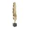 33" Gold Aluminum Bird Feather Sculpture with Black Marble Base